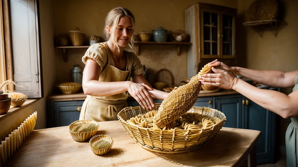 Espolvoreado de sémola de grano duro sobre nidos de pasta artesanal
