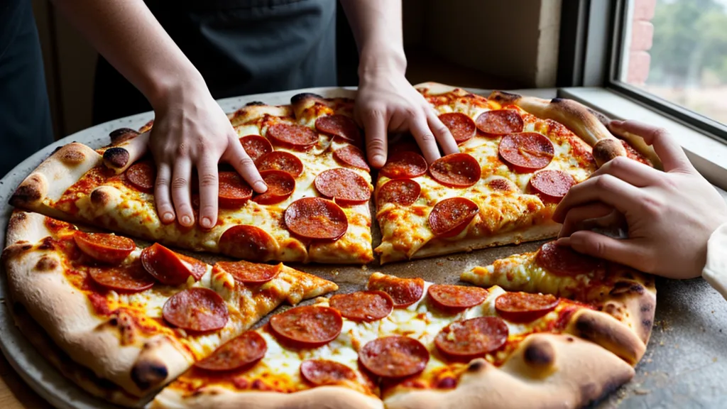 Colocación de rebanadas finas de chorizo artesanal sobre masa de pizza fresca